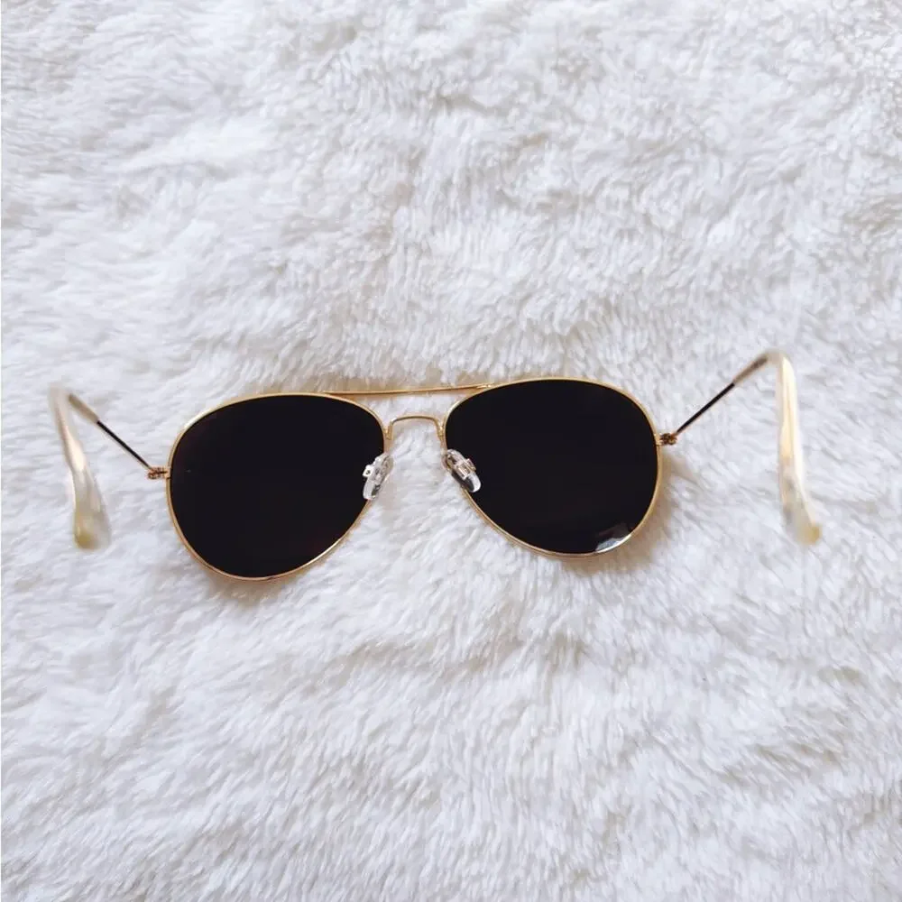 Flynn Gold W/ Mirrored Lenses Aviator Sunglasses